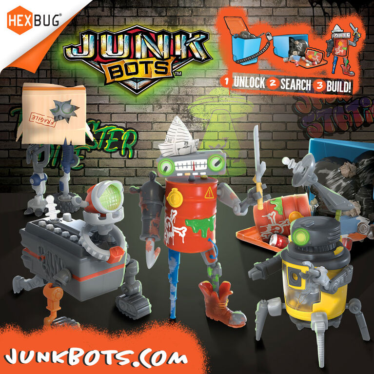 Hexbug Junkbots - benne à déchets, grande - Les couleurs et les motifs peuvent varier