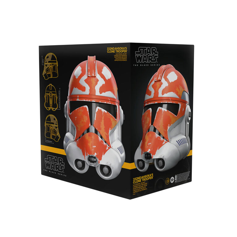 Star Wars The Black Series, Casque électronique premium Soldat clone d'Ahsoka 332e bataillon, Star Wars : La Guerre des Clones, cosplay pour adultes