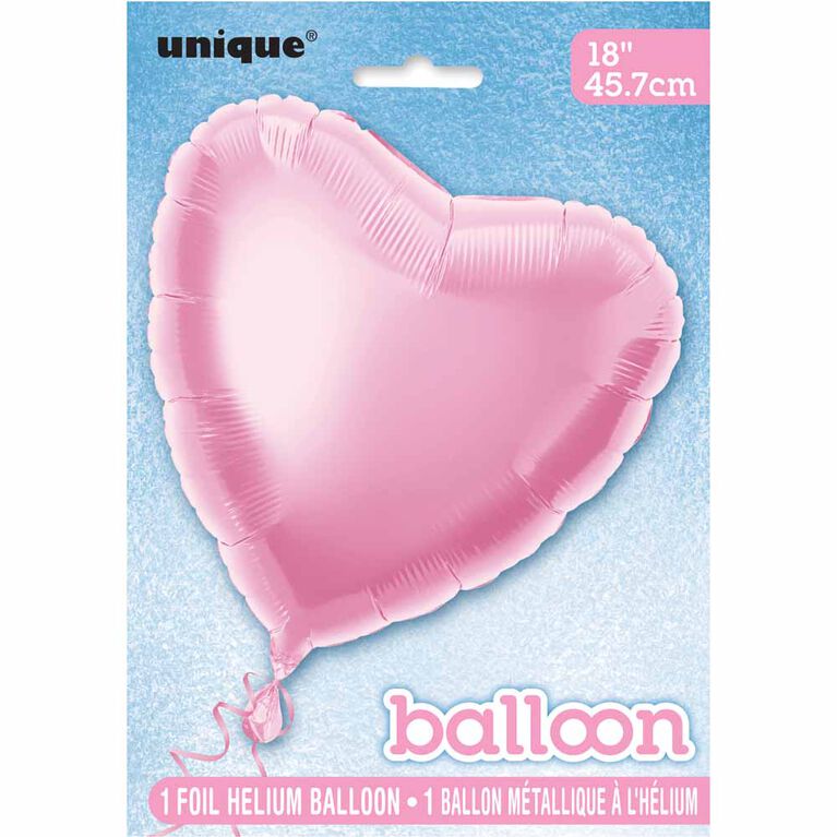 Ballon Aluminum En Forme De Coeur 18 Po - Rose Pastel