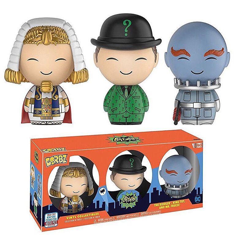 Funko Dorbz Batman Classic TV Villains: The Riddler, King Tut & Mr.Freeze (Toys R Us Exclusive) Limited Edition 3-Pack Vinyl Figures - R Exclusive