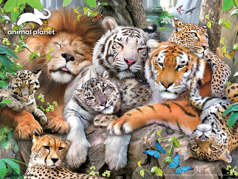 Animal Planet: Big Cats - 100 Piece 3D Puzzle with 3 Figures