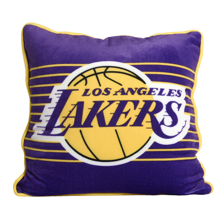Coussin décoratif des Lakers de Los Angeles de la NBA, 18 po x 18 po