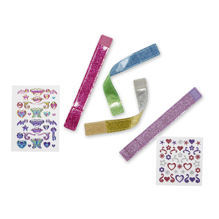 Melissa & Doug Des bracelets personnalisés avec plus de 100 autocollants scintillants pour gemmes et paillettes - les motifs peuvent varier