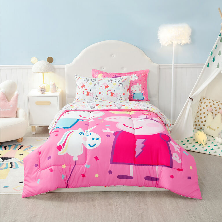 Peppa Pig 5-Piece Twin Comforter Set, Bed in a Bag