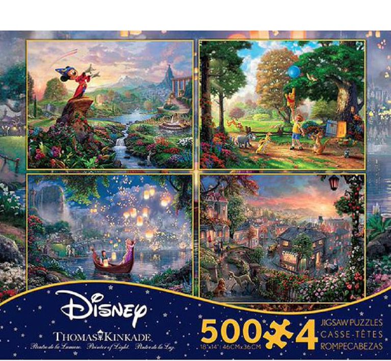 Ceaco Thomas Kinkade Disney 4 In 1 Multipack Jigsaw Puzzle