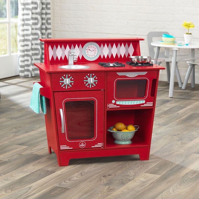 KidKraft - Kitchenette enfant en bois classique - Rouge