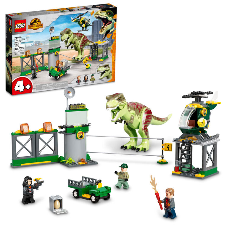 LEGO Jurassic World T. rex Dinosaur Breakout 76944 Building Kit (140 Pieces)