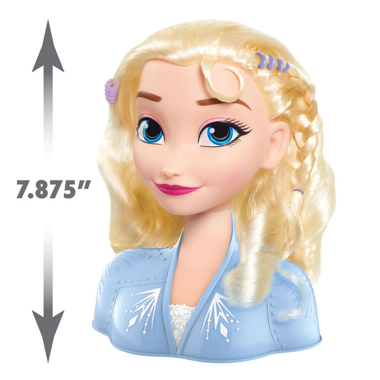 Tête de Coiffure d'Elsa de La Reine Des Neiges 2 Disney (14 éléments)