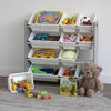 Toy Organizer with 12 Bins, Grey/White