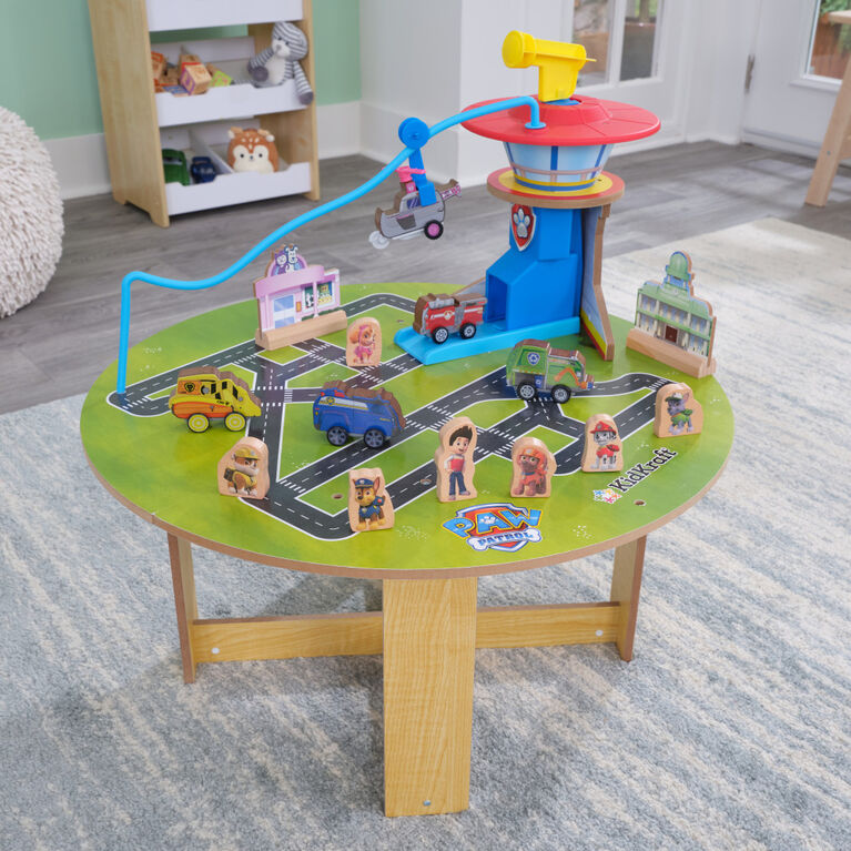 Paw Patrol Adventure Bay Wooden Play Table by Kidkraft with 73 Accessories Included