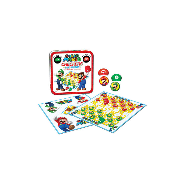 Checkers & Tic Tac Toe: Super Mario Collector's Game Set
