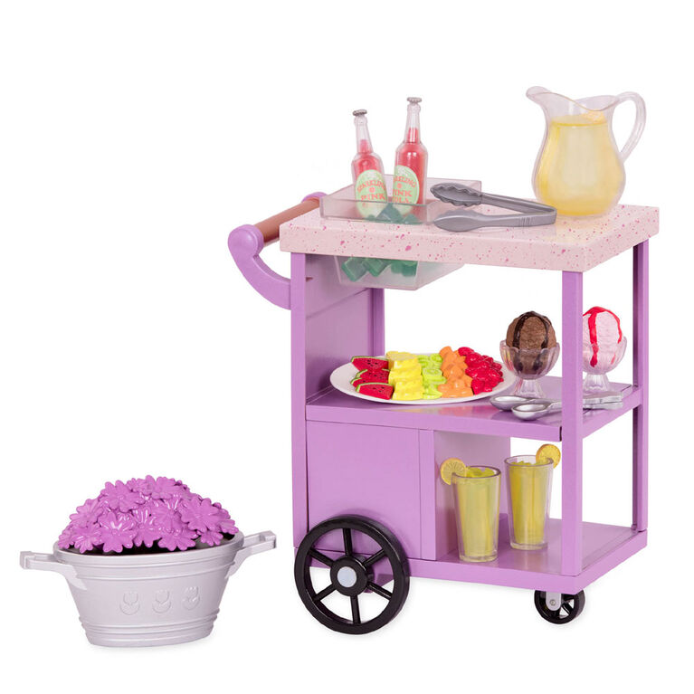 Our Generation, Patio Treats Trolley, Rolling Play Food Cart for 18-inch Dolls