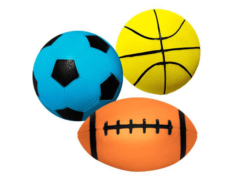 3 Pack Neon Sports Balls Boxed - Les couleurs et les motifs peuvent varier