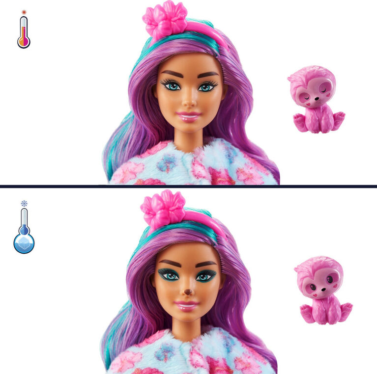 Barbie Cutie Reveal Fantasy Series Doll with Sloth Plush Costume and 10 Surprises