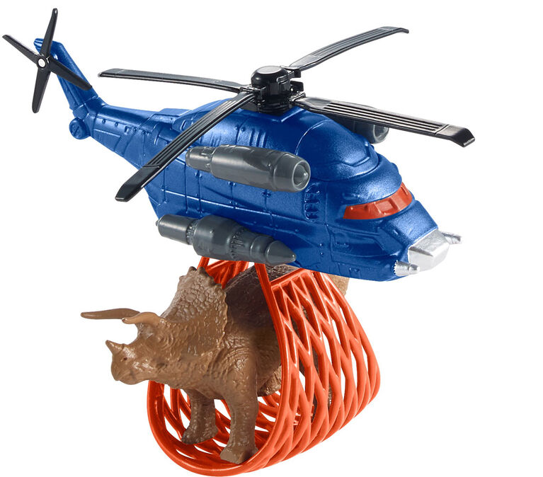 Matchbox Jurassic World Dino Transporters Tricera-Copter Vehicle and Figure