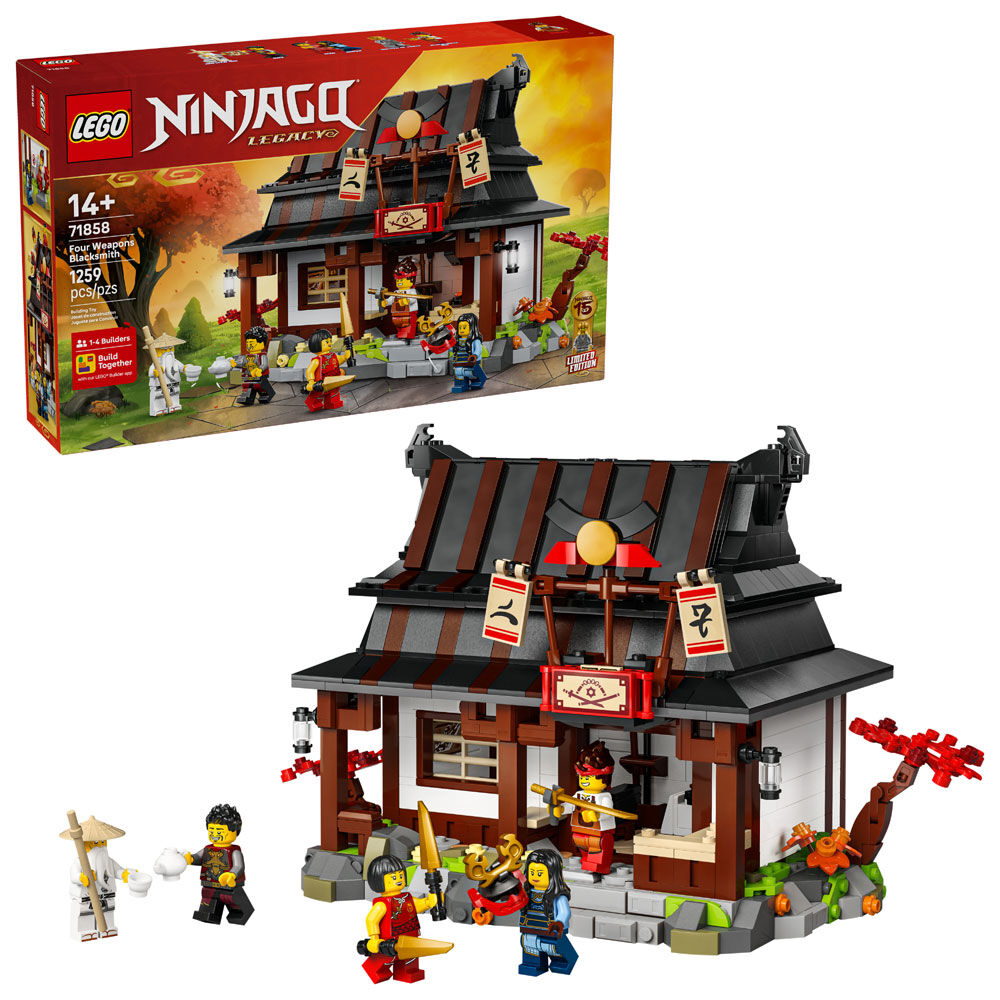 LEGO NINJAGO Four Weapons Blacksmith 15th Anniversary Building Toy for Kids, Ages 14+ - 71858