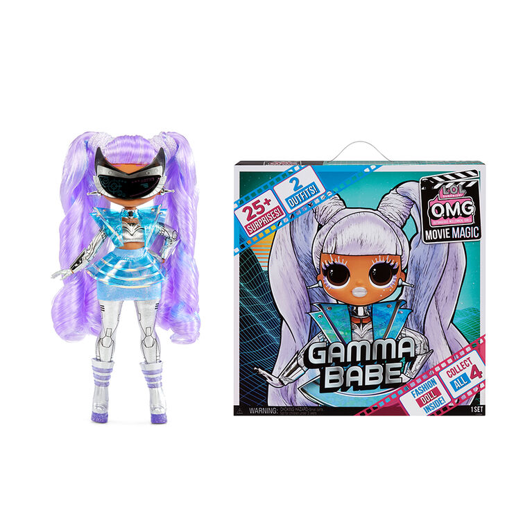 LOL Surprise OMG Movie Magic Gamma Babe Fashion Doll with 25 Surprises including 2 Fashion Outfits, 3D Glasses, Movie Accessories and Reusable Playset