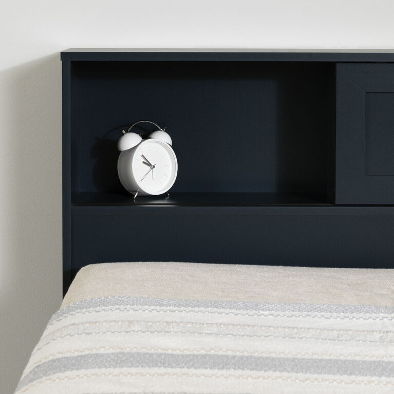 Hazen Twin Bookcase Headboard Navy Blue