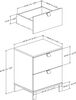 Spark Table de chevet 2 tiroirs- Noir solide