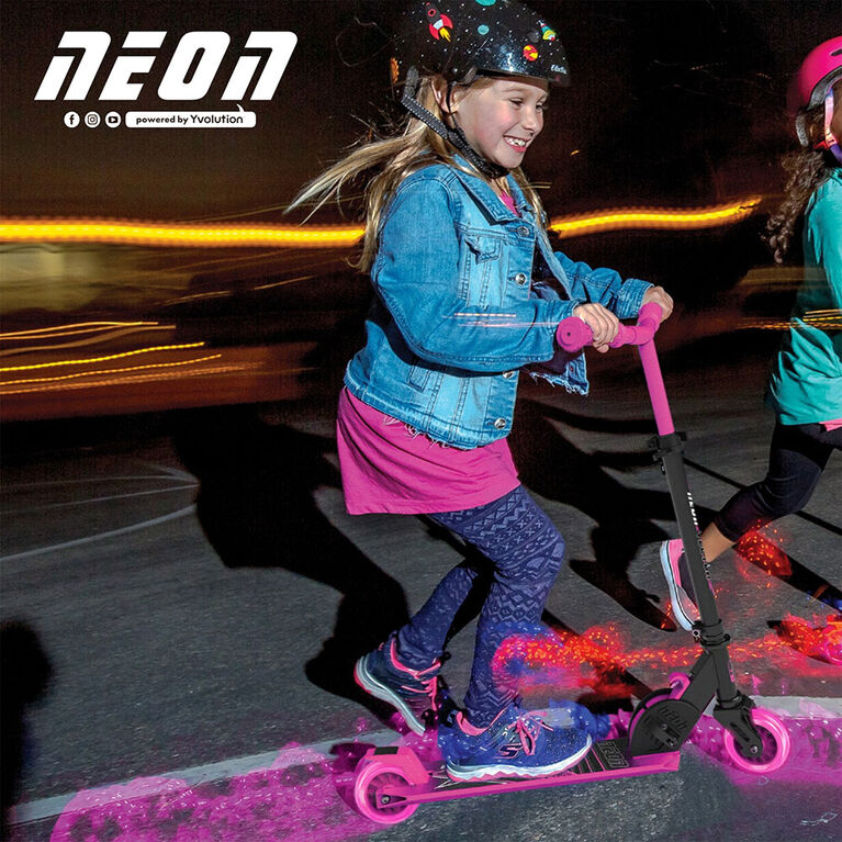 Neon Vector Kids Folding Scooter Pink