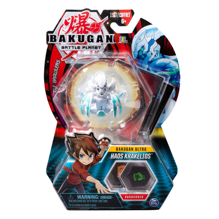 Bakugan Ultra Ball Pack, Haos Krakelios, Créature transformable à collectionner de 7,5 cm
