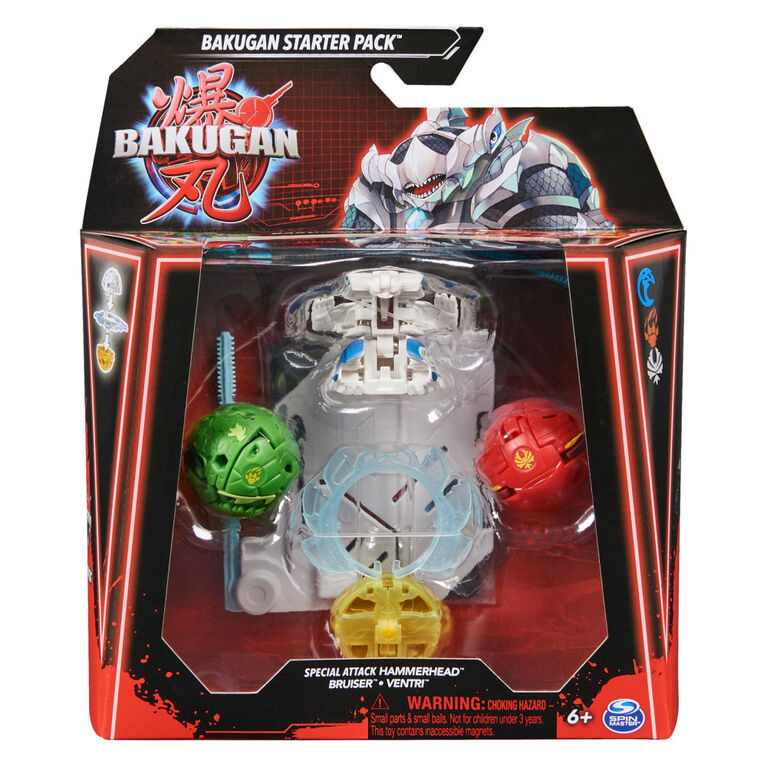 Bakugan Starter 3-Pack, Special Attack Mantid, Titanium Dragonoid, Trox, Customizable Spinning Action Figures and Trading Cards