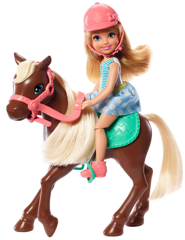 Barbie Club Chelsea and Horse doll, Dressed in an Outfit and Accessories