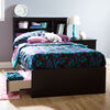 South Shore Fusion Twin Mates Bed (39") with 3 Drawers, Pure Black