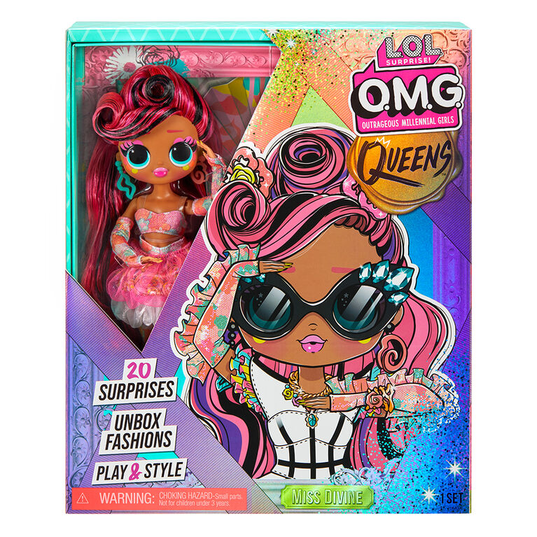 LOL Surprise OMG Queens Splash Beauty fashion doll with 125+ Mix and Match  Fashion Looks Including Outfits and Accessories for Fashion Toy Girls Ages  3 and up, 10-inch doll 