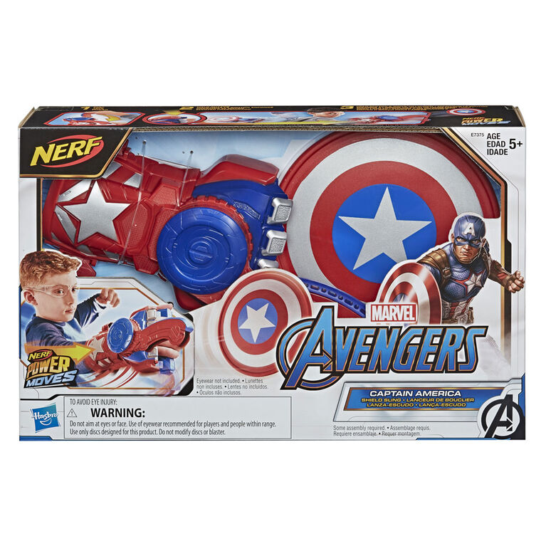 NERF Power Moves Marvel Avengers Captain America Lanceur de bouclier