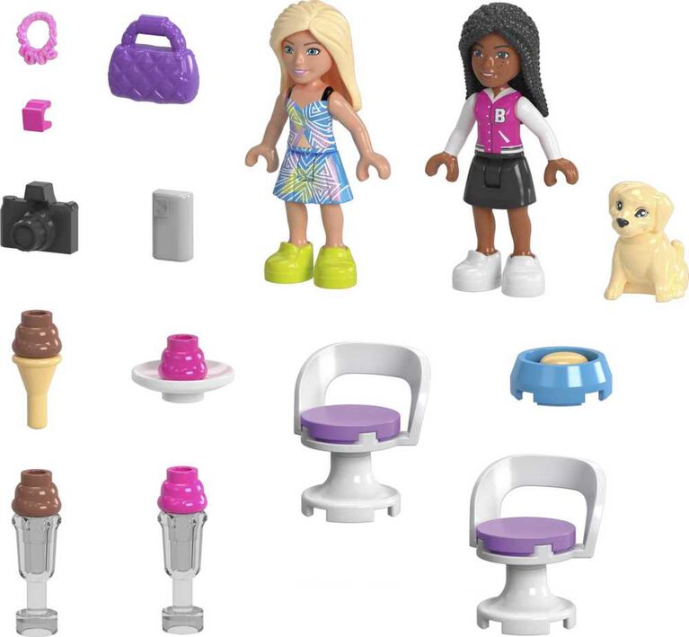 Mega Barbie Kiosque de crème glacée et décapotable rose à construire