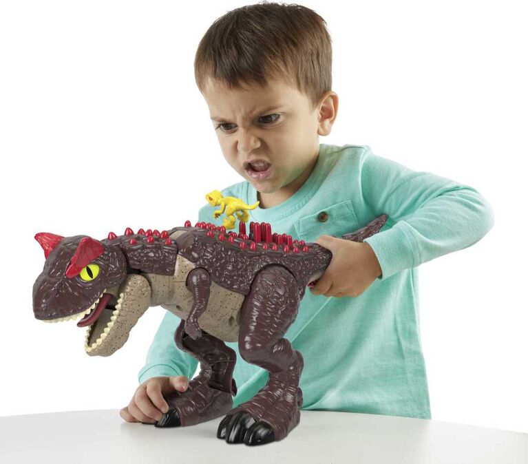 Imaginext Jurassic World Carnotaurus Dinosaur Toy with Spike Strike Action, 2-Piece Preschool Toys