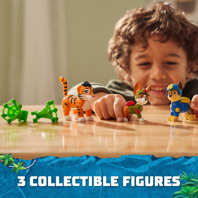 PAW Patrol: Jungle Pups Chase, Tracker & Tiger Action Figures with Projectile Launcher