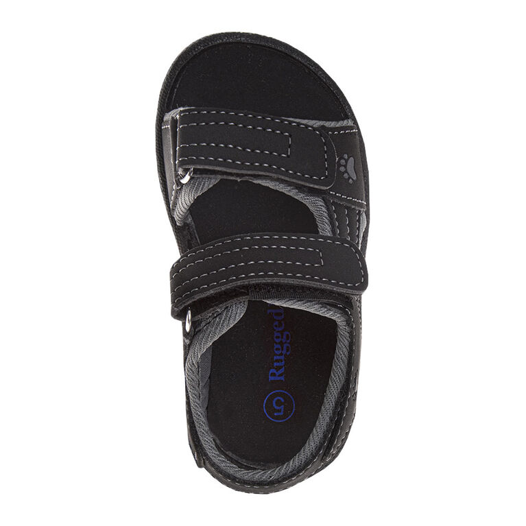 Rugged Bear Black/Grey Sport Sandal Size 6