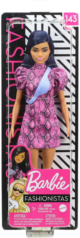 barbie fashionistas doll 143 with blue hair and pink black dress toys r us canada
