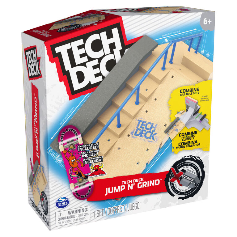 Tech Deck, Jump N' Grind X-Connect Park Creator, Coffret rampe à construire  et à personnaliser avec fingerboard exclusif