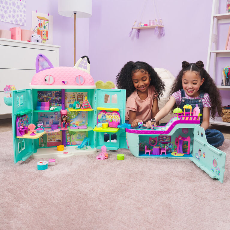 DreamWorks, Gabby's Dollhouse, Pièce Fête en plein air de Kitty Narwhal, avec figurine, jouets surprises et meubles de maison de poupée