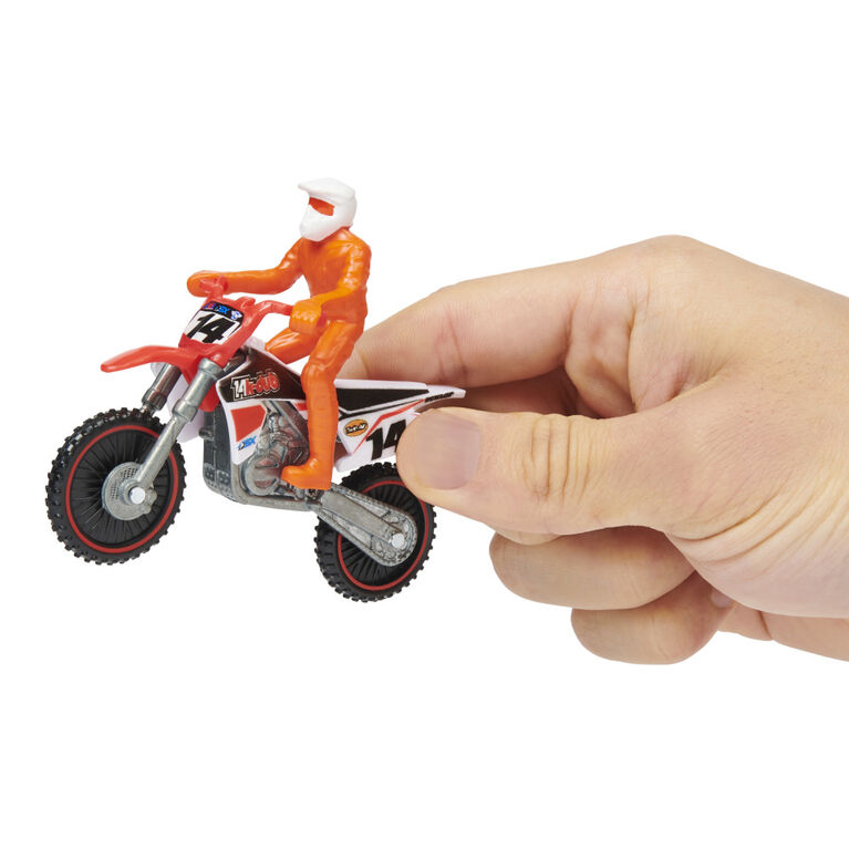 Supercross, Moto authentique de Kevin Windham en métal moulé à l'échelle 1:24 avec figurine motocycliste, pour les enfants et les collectionneurs