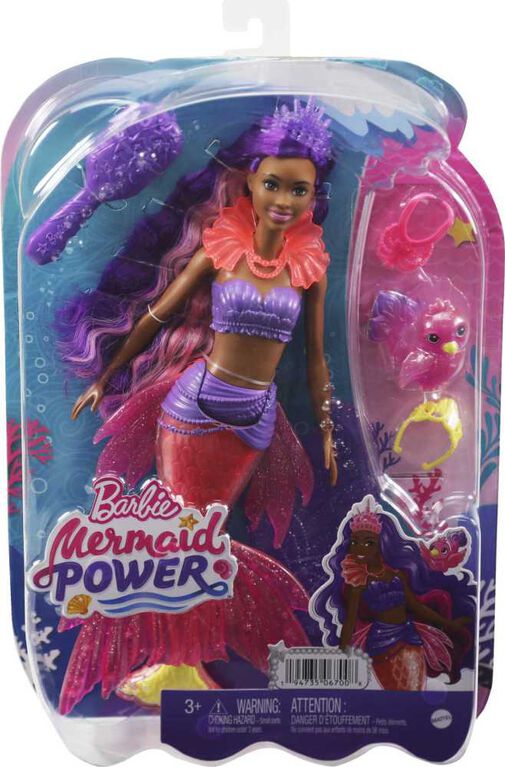 Barbie Mermaid Power Chelsea Mermaid Doll (Blue & Purple Hair) with 2 Pets,  Treasure Chest & Accessories, Toy for 3 Year Olds & Up