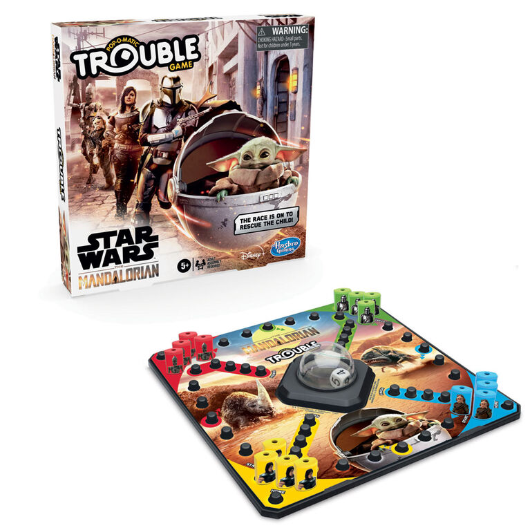 Trouble : édition Star Wars The Mandalorian, jeu de plateau - Édition anglaise - les motifs peuvent varier