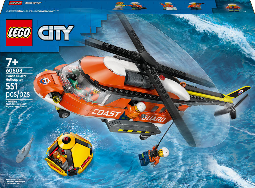 LEGO City Coast Guard Helicopter Building Toy for Kids, Boys & Girls, Ages 7+ - 60503