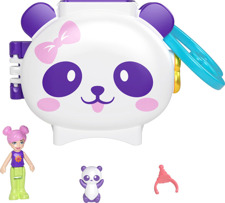 Polly Pocket Dolls and Playset, Mini Travel Toys, Pet Connects Panda