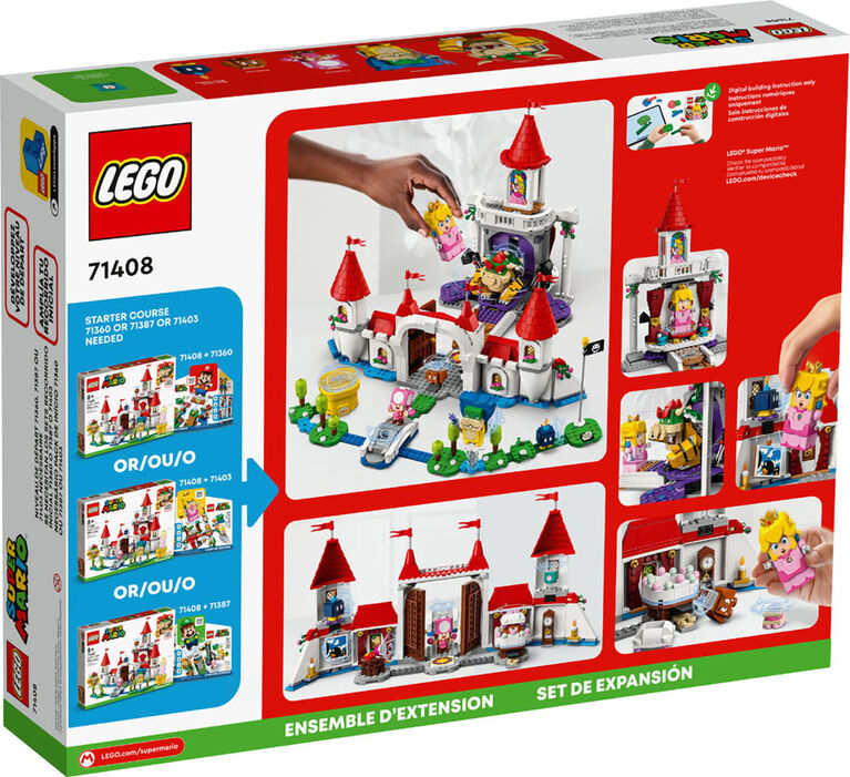 LEGO Super Mario Ensemble d'extension Le château de Peach 71408 Ensemble de construction (1 216 pièces)