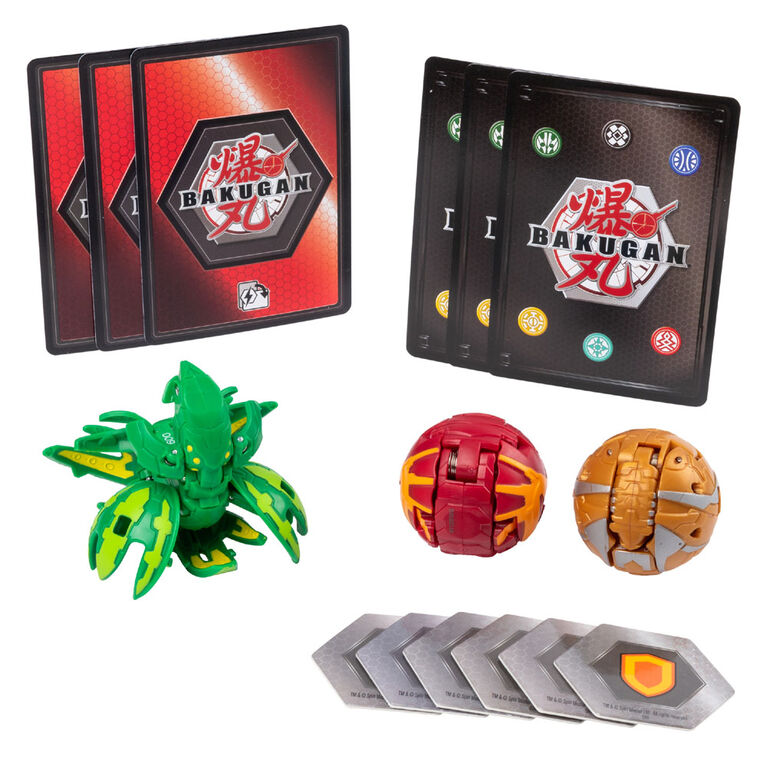 Bakugan Starter Pack 3-Pack, Ventus Krakelios, Collectible Transforming Creatures