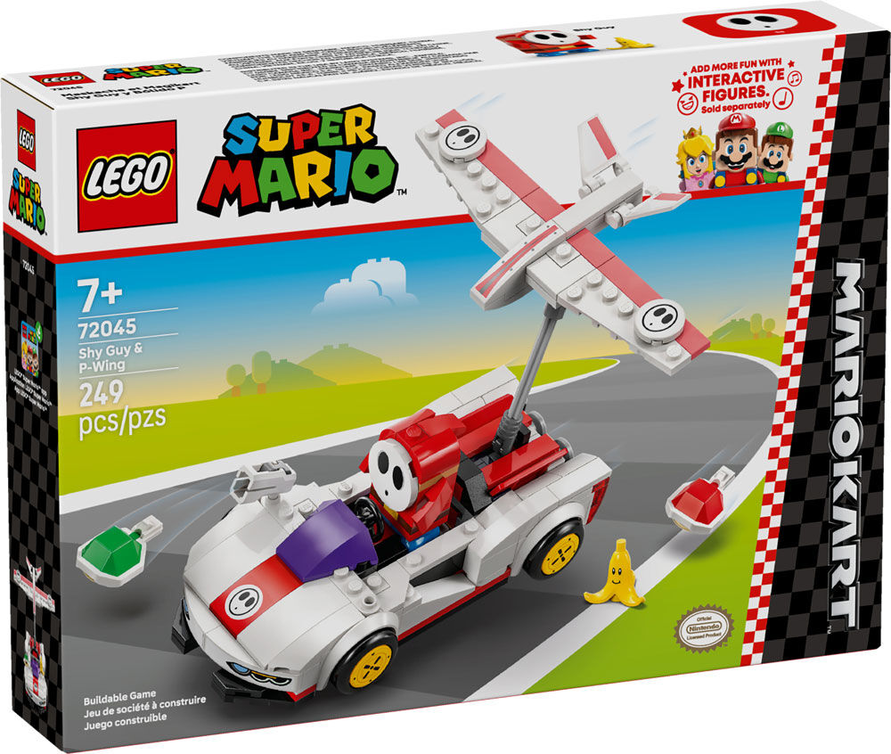 LEGO Super Mario: Mario Kart - Shy Guy & P-Wing Building Toy - Pretend Play Set for Ages 7+ - 72045