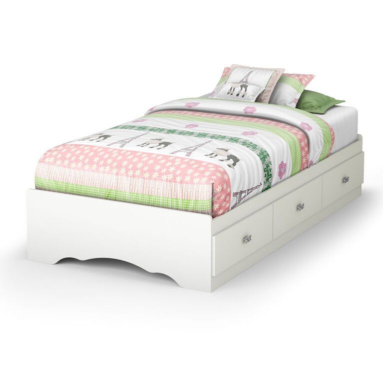 White Twin Mate S Platform Storage Bed With 3 Drawers