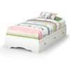 Tiara Mates Platform Storage Bed with 3 Drawers- Pure White