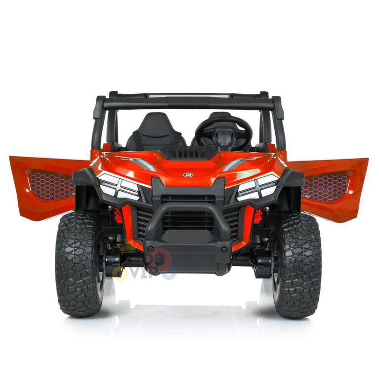 KIDSVIP Buggy d'aventure 2 places 24 V pour enfants 4X4 UTV porteur avec RC - Rouge