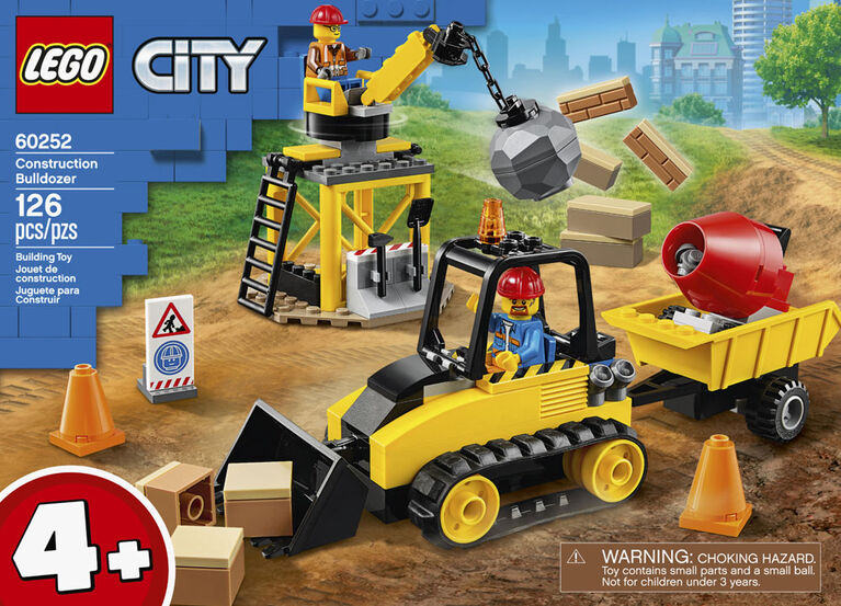 LEGO City Great Vehicles Construction Bulldozer 60252 (126 pieces)