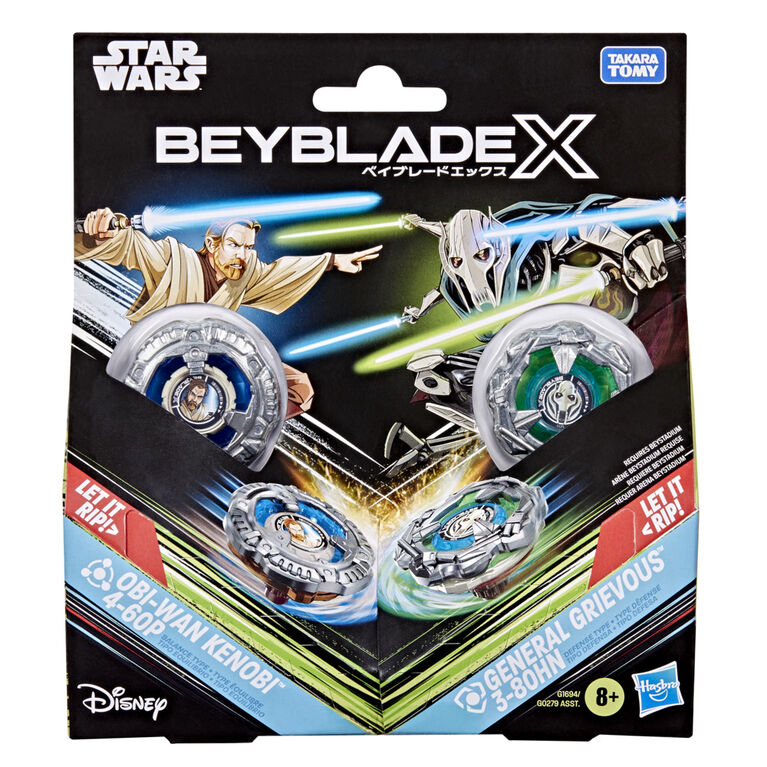 Beyblade X and Star Wars Collab, Obi-Wan Kenobi 4-60P vs. General Grievous 3-80HN - R Exclusive